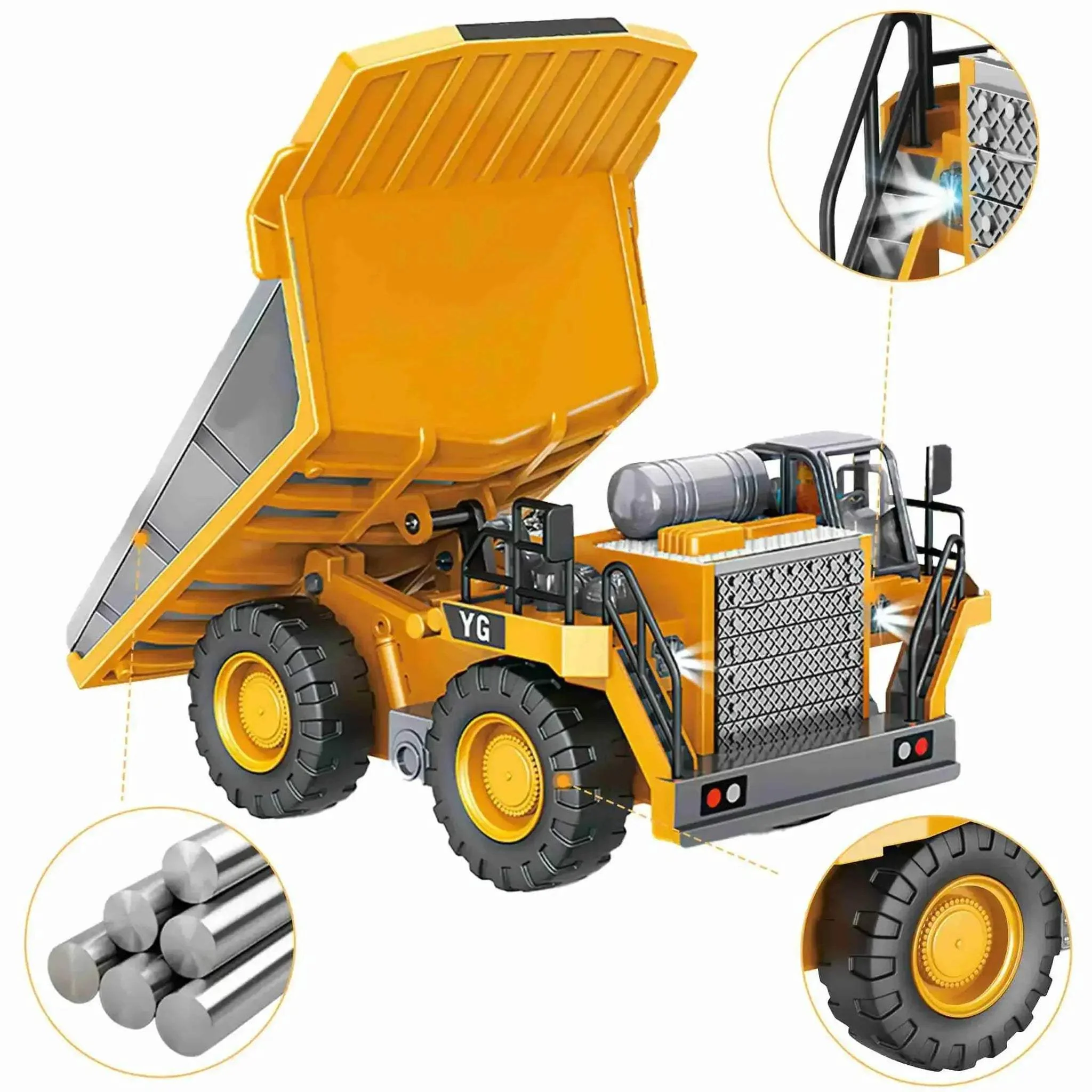 Remote Control Dump Truck Toy With Light And Sound