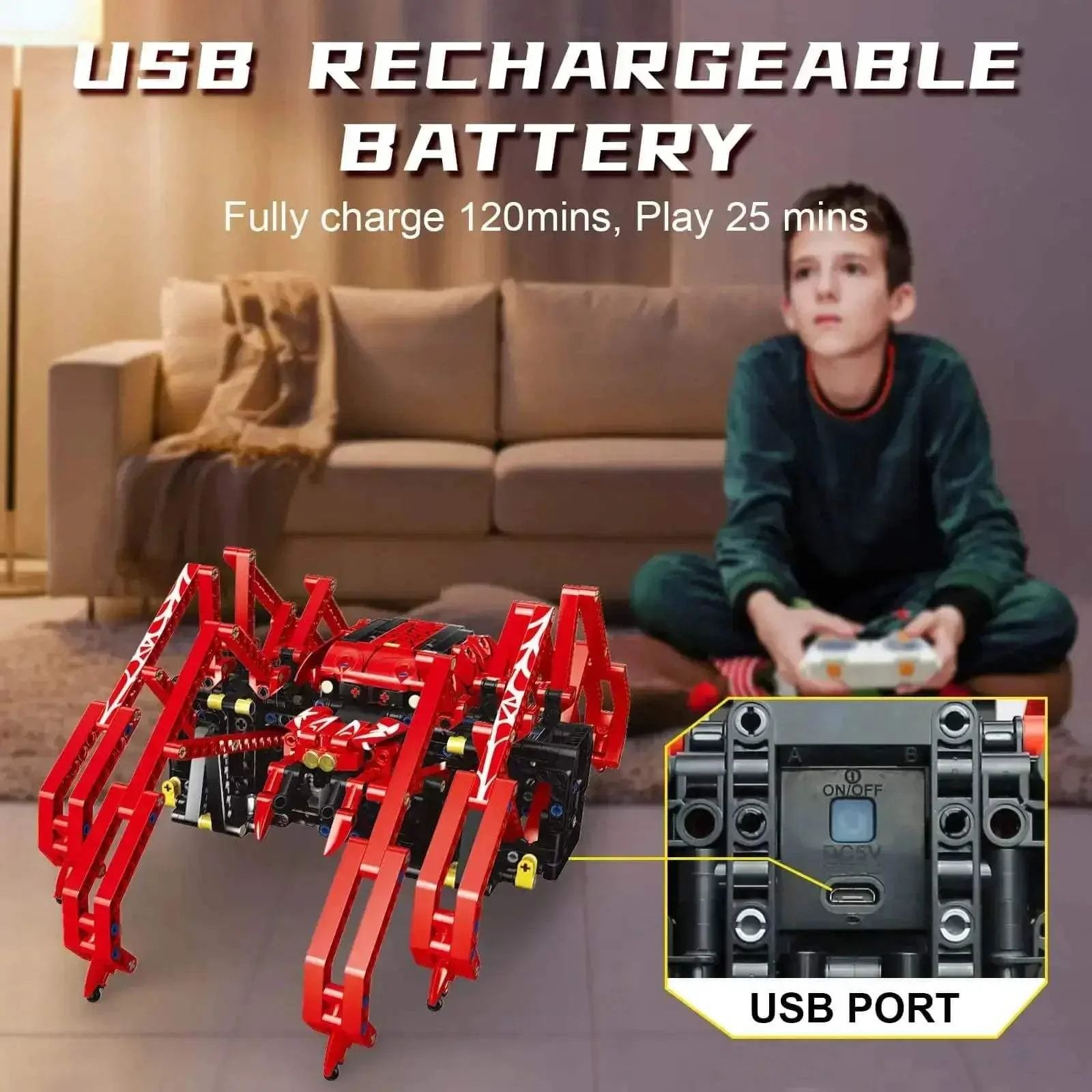 Remote Control Spider Robot Building Kit for STEM Education - Image 5