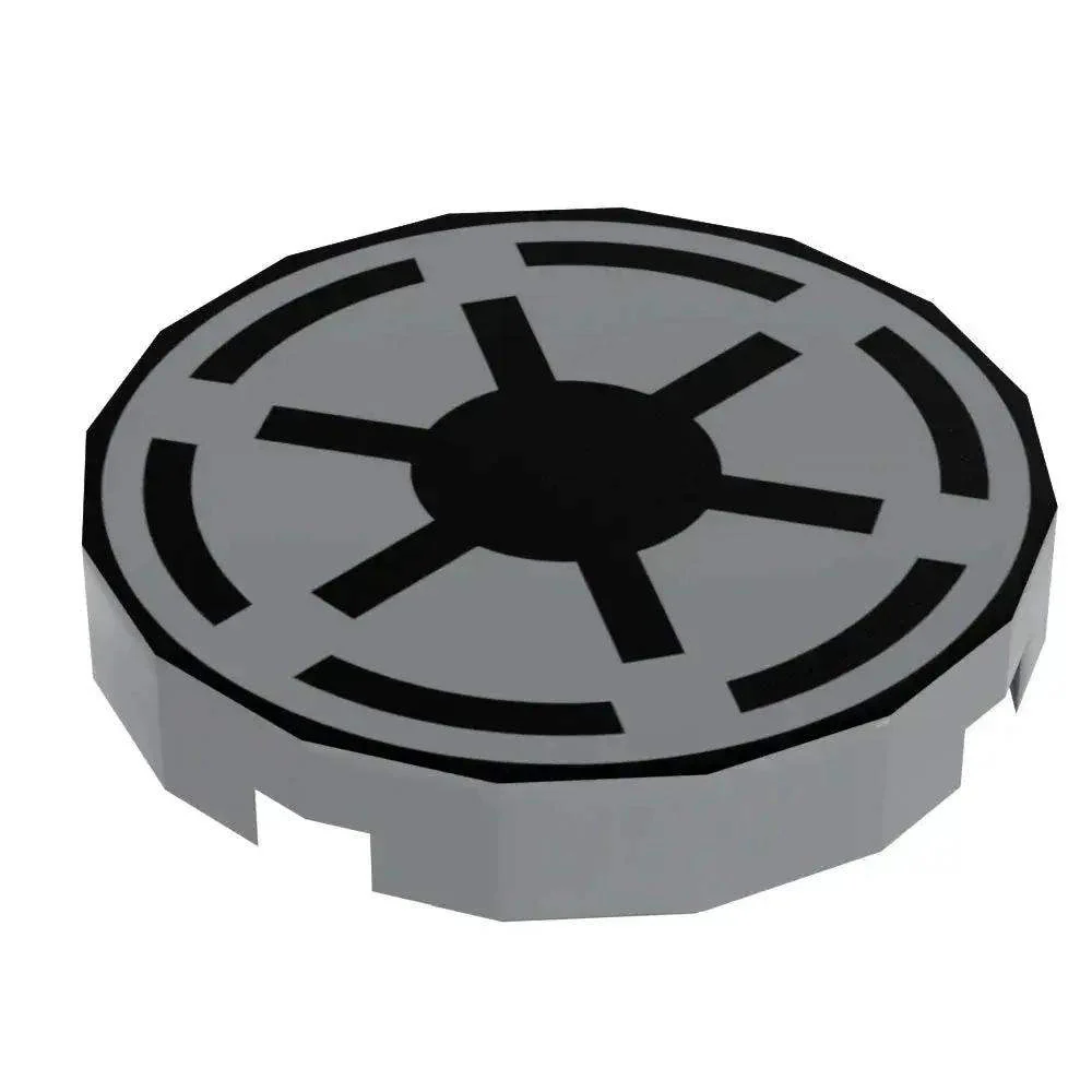 Republic Crest - Custom Printed Star Wars 2x2 Round Tile made using LEGO part