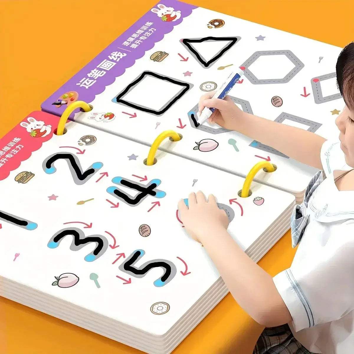Reusable Kids Writing Workbook With Erasable Pen For Skill Building