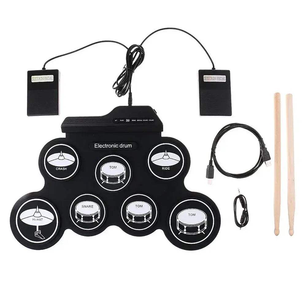 Roll Up Electronic Drum Set With 9 Pads And Pedals - Image 8