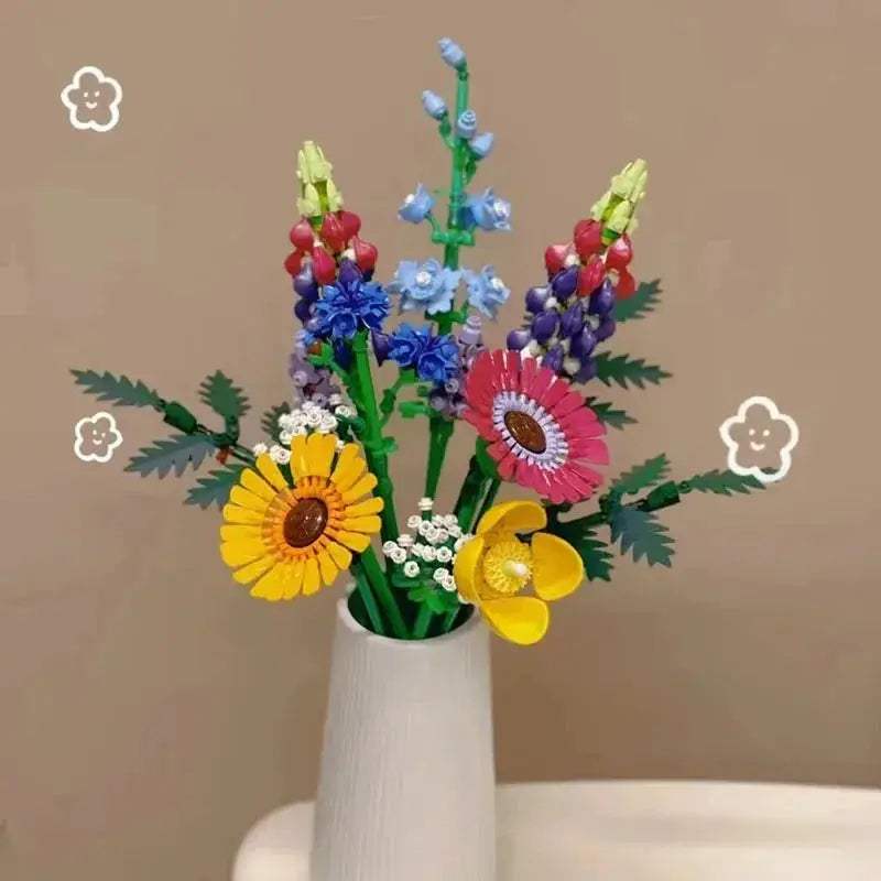 Romantic Wildflower Building Blocks Bouquet 939 Piece Set - Image 6