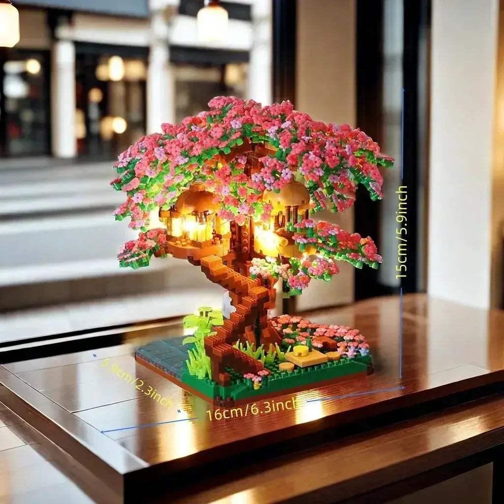 Sakura Tree Micro Blocks With LED Lights Night Glow - Image 12
