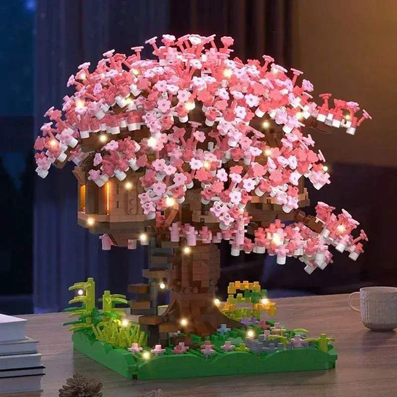 Sakura Tree Micro Blocks With LED Lights Night Glow - Image 3