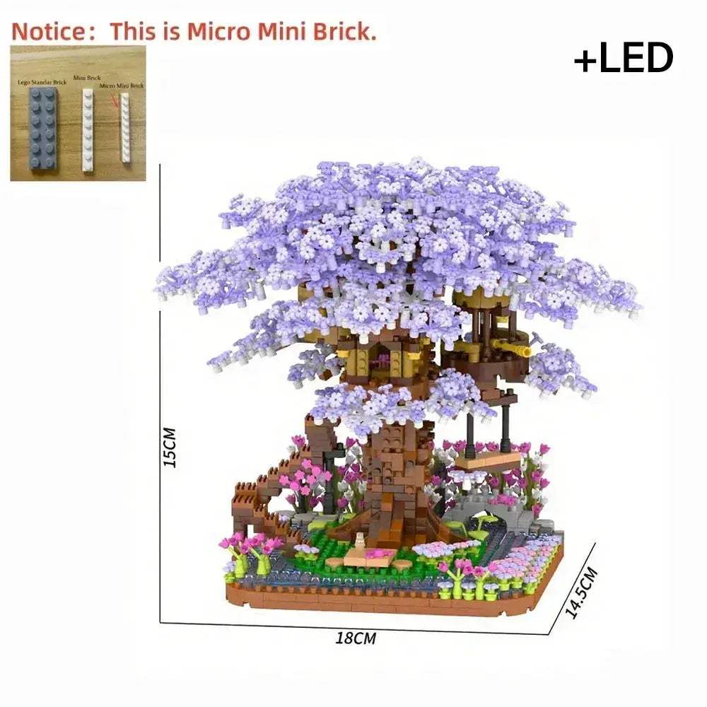 Sakura Tree Micro Blocks With LED Lights Night Glow - Image 7