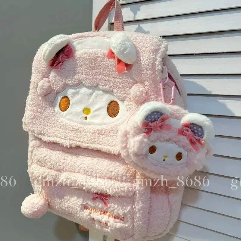 Sanrio My Melody Plush Backpack School Bag Japanese Large Capacity - Image 6