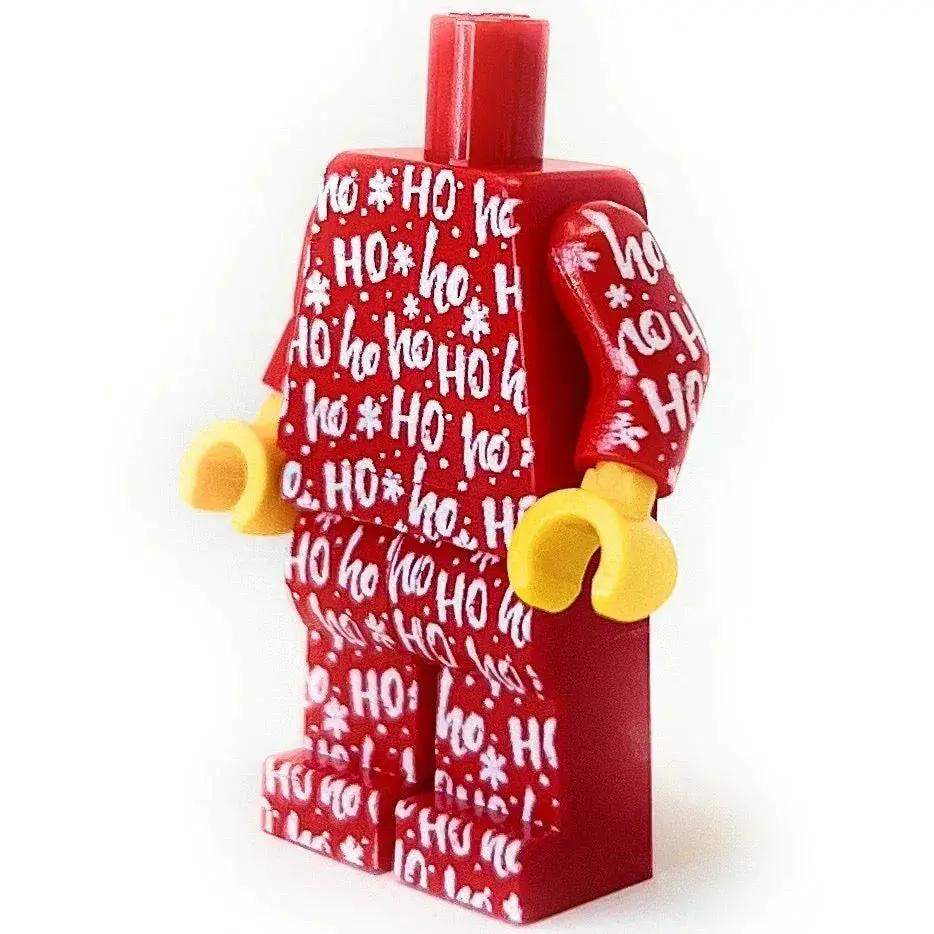 Santa HO HO Ho Christmas PJs Minifig Body made using LEGO parts - B3 Customs