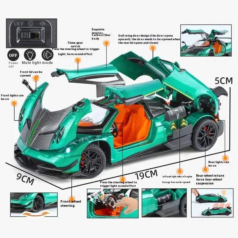 Scale 1 24 Pagani Huayra BC Diecast Metal Model For Display Gift - Image 4