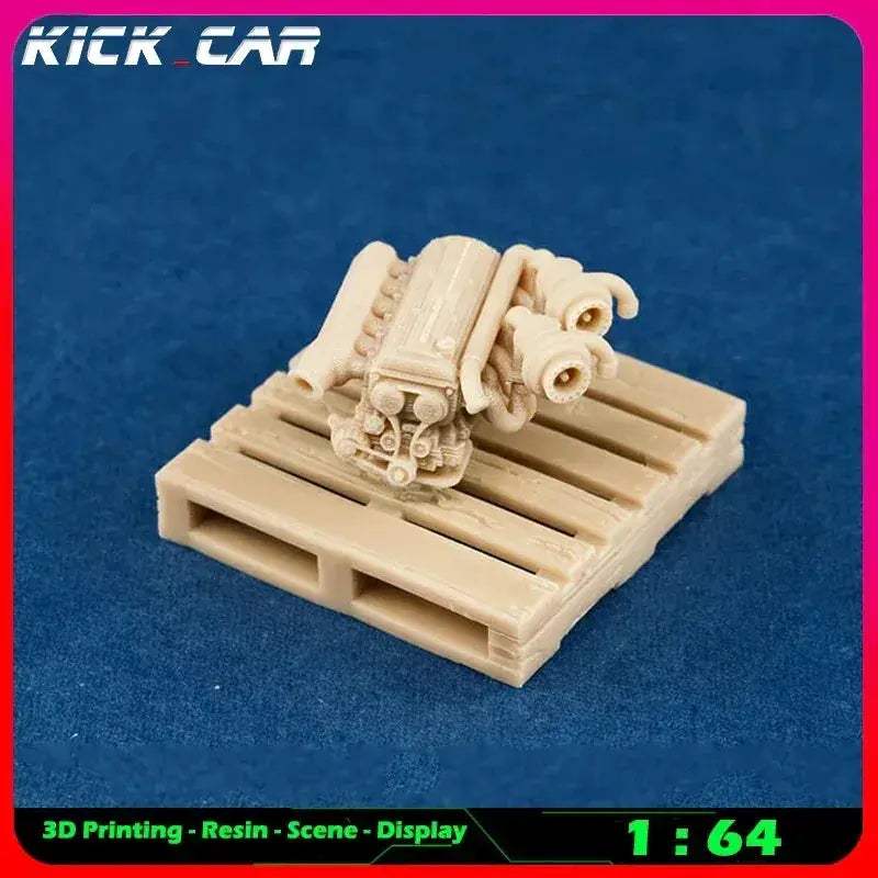 Scale Car Engine For Diorama Garage Scene Paintable - Image 3