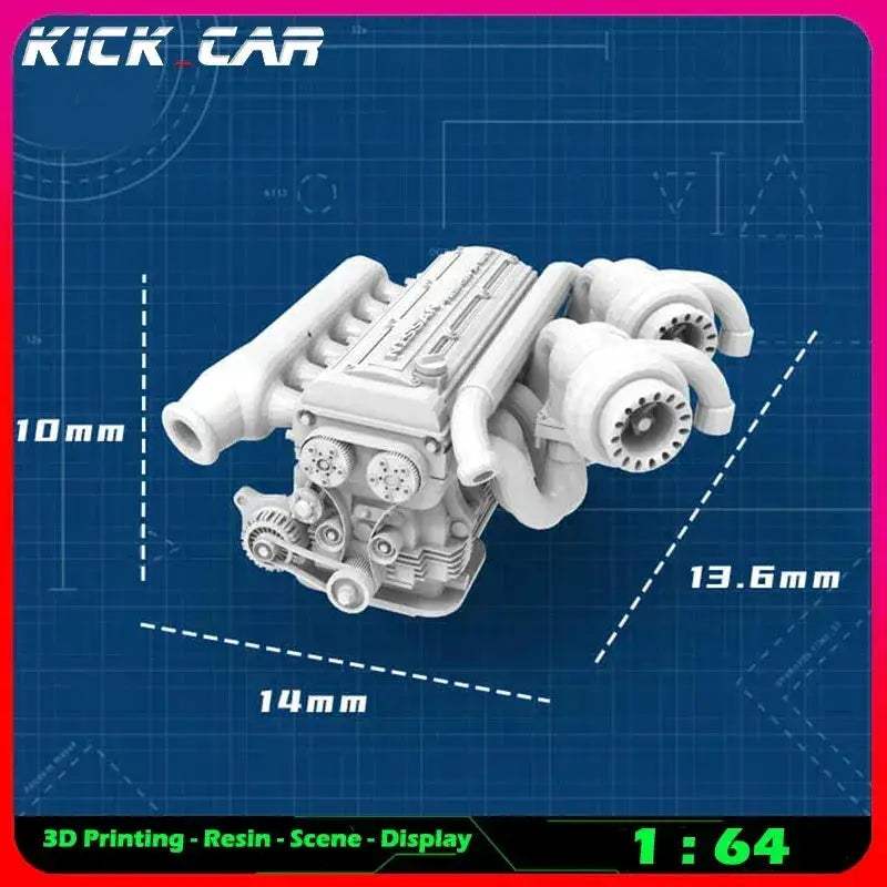 Scale Car Engine For Diorama Garage Scene Paintable - Image 6