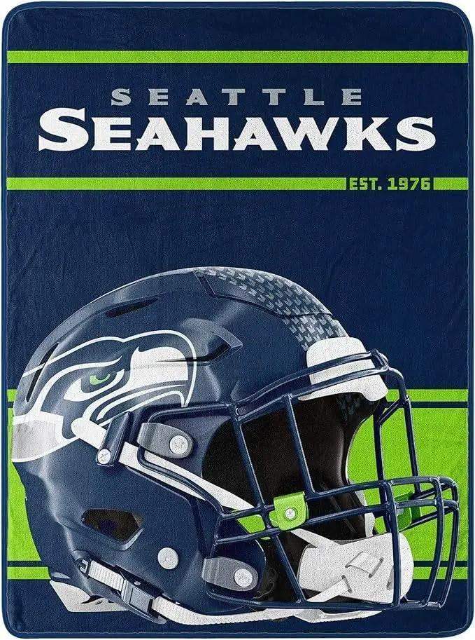 Seattle Seahawks Blanket 46x60 Micro Raschel Run Design