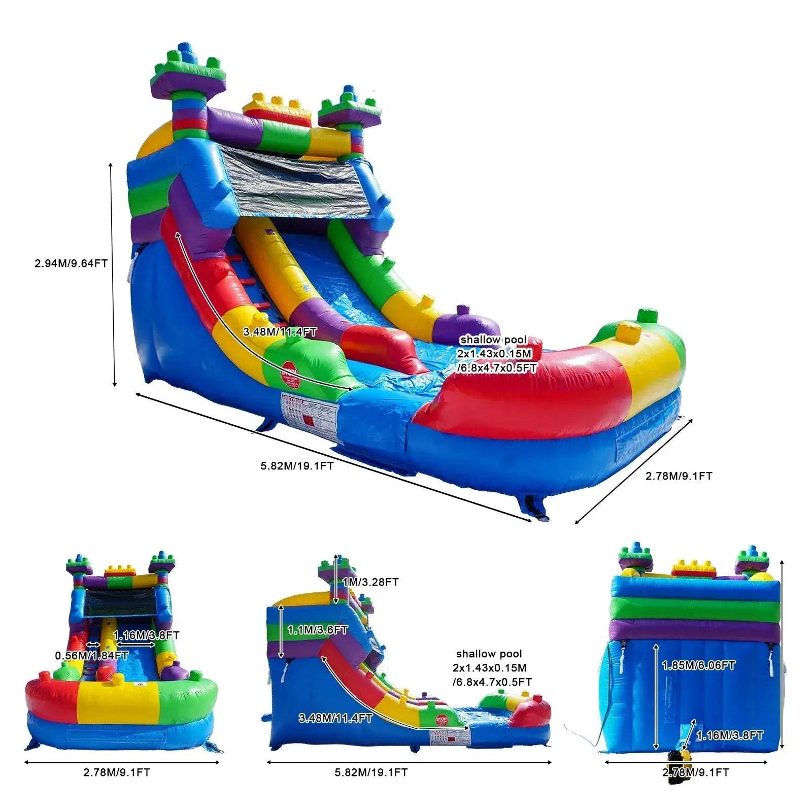 Semi Commercial Inflatable Water Slide Bounce House With Shallow Pool - Image 3