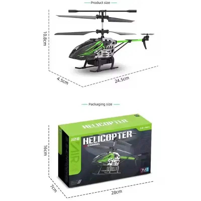 Seven Color LED Alloy RC Helicopter USB Rechargeable Fixed Height - Image 3