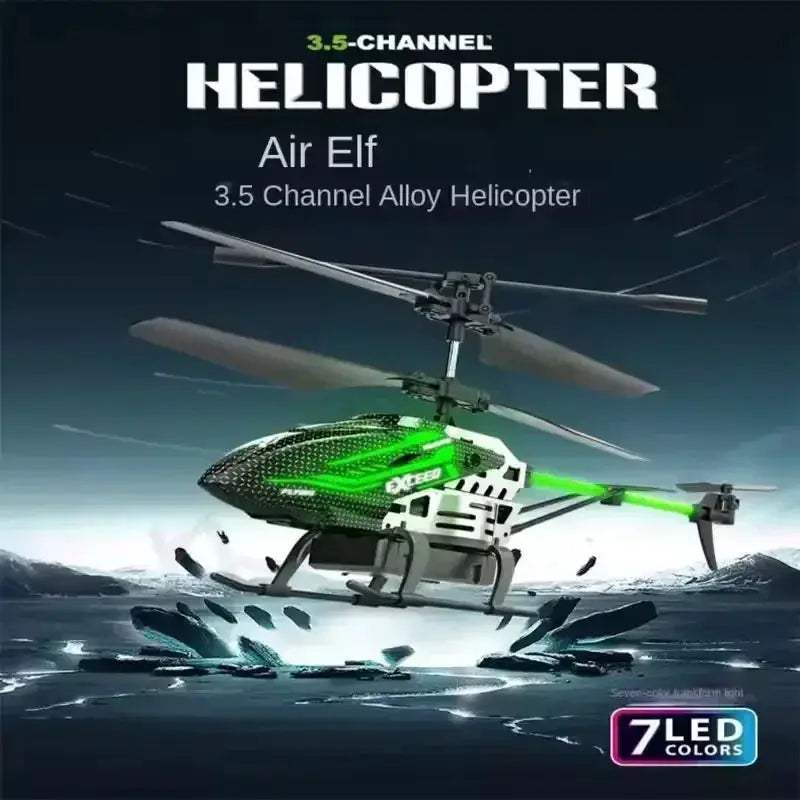 Seven Color LED Alloy RC Helicopter USB Rechargeable Fixed Height - Image 5