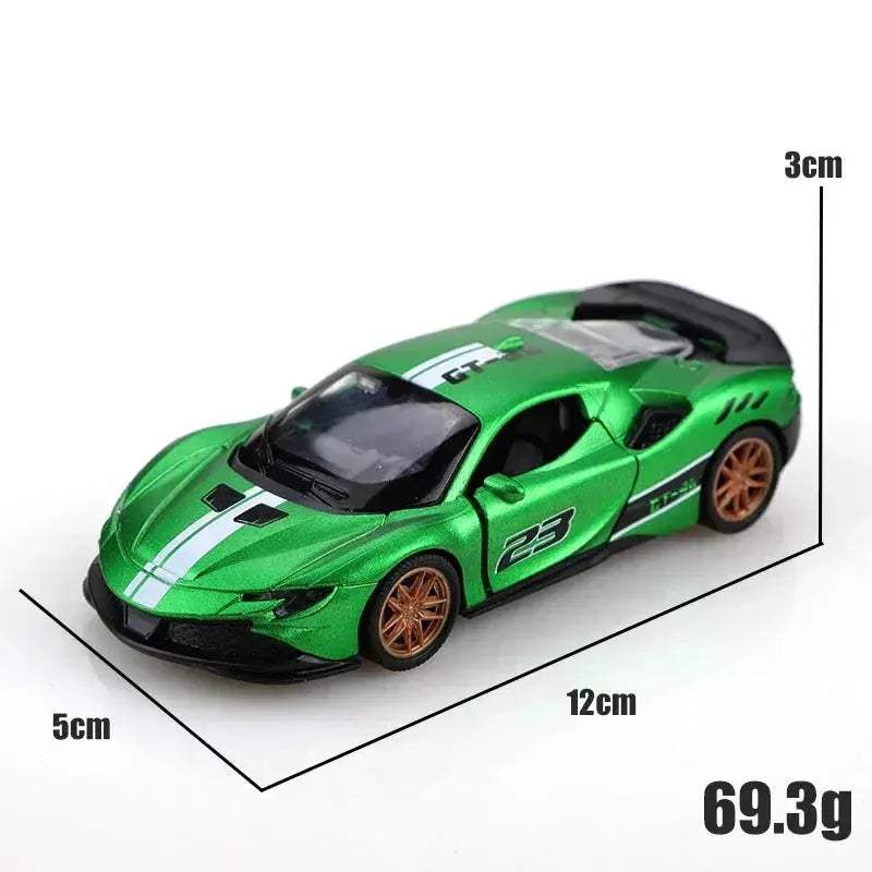 SF90 Alloy Diecast Pullback Racing Car Racetrack Colors - Image 4