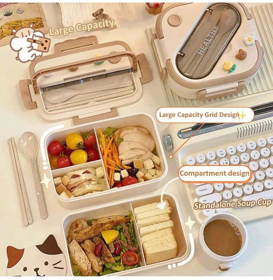 Simple Cute Portable Lunch Box, With Compartment & Microwave-Safe, Perfect for Work, School, or Picnics - Image 20