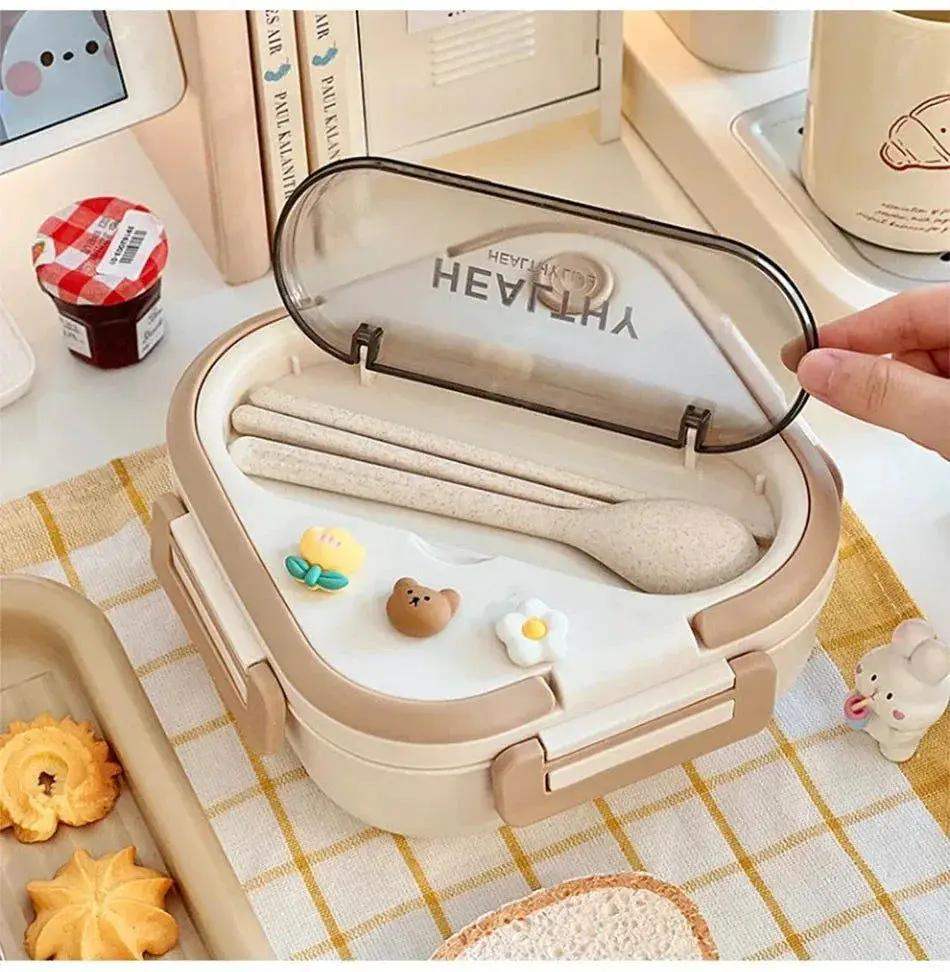 Simple Cute Portable Lunch Box, With Compartment & Microwave-Safe, Perfect for Work, School, or Picnics - Image 24