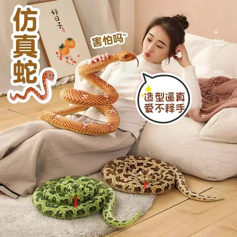 Plush Snake Toy Python Realistic Fake Snake Gift For Kids - Image 2