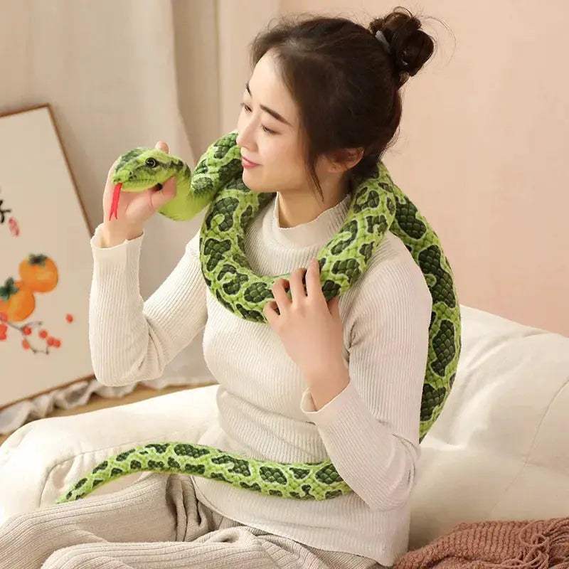 Plush Snake Toy Python Realistic Fake Snake Gift For Kids - Image 3
