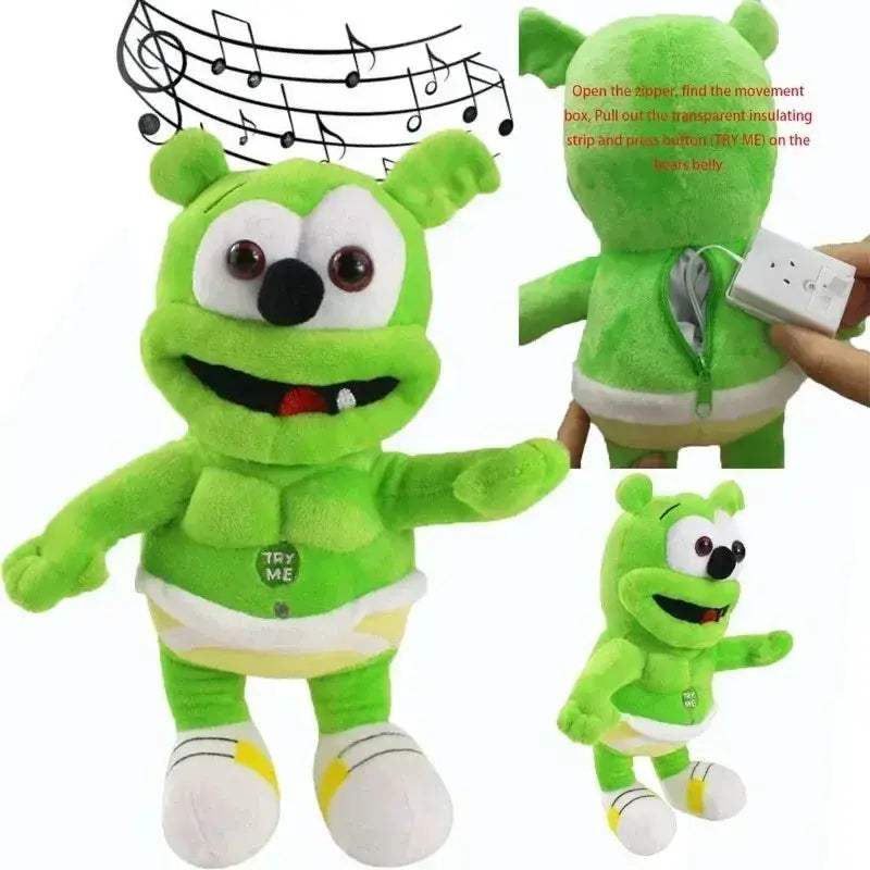Singing Gummy Bear Plush Toy 30cm With Music Lights