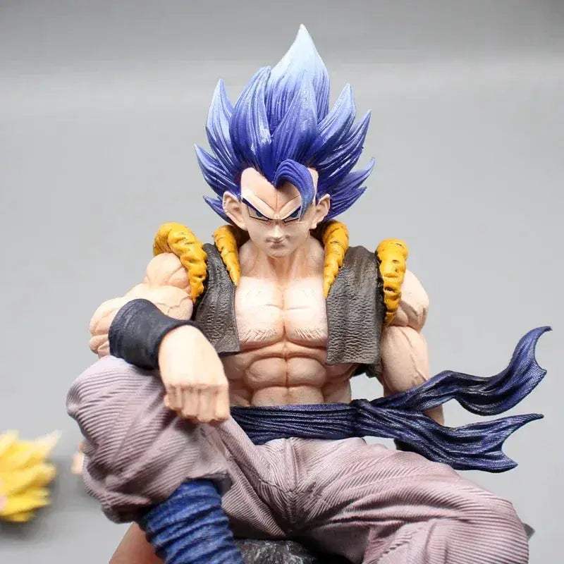 Sitting Gogeta Super Saiyan and Blue Anime Figure, 3 Swappable Heads Dragon Ball Z Figurines PVC 23 CM - Image 11