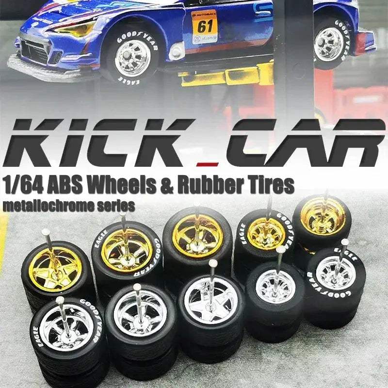 Sixty Four Scale Diecast Car Wheels With Durable Electroplated ABS