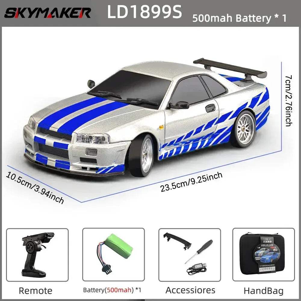 Skymaker RC Drift Car Gyro RWD Alloy Body Shell Stabilized - Image 13