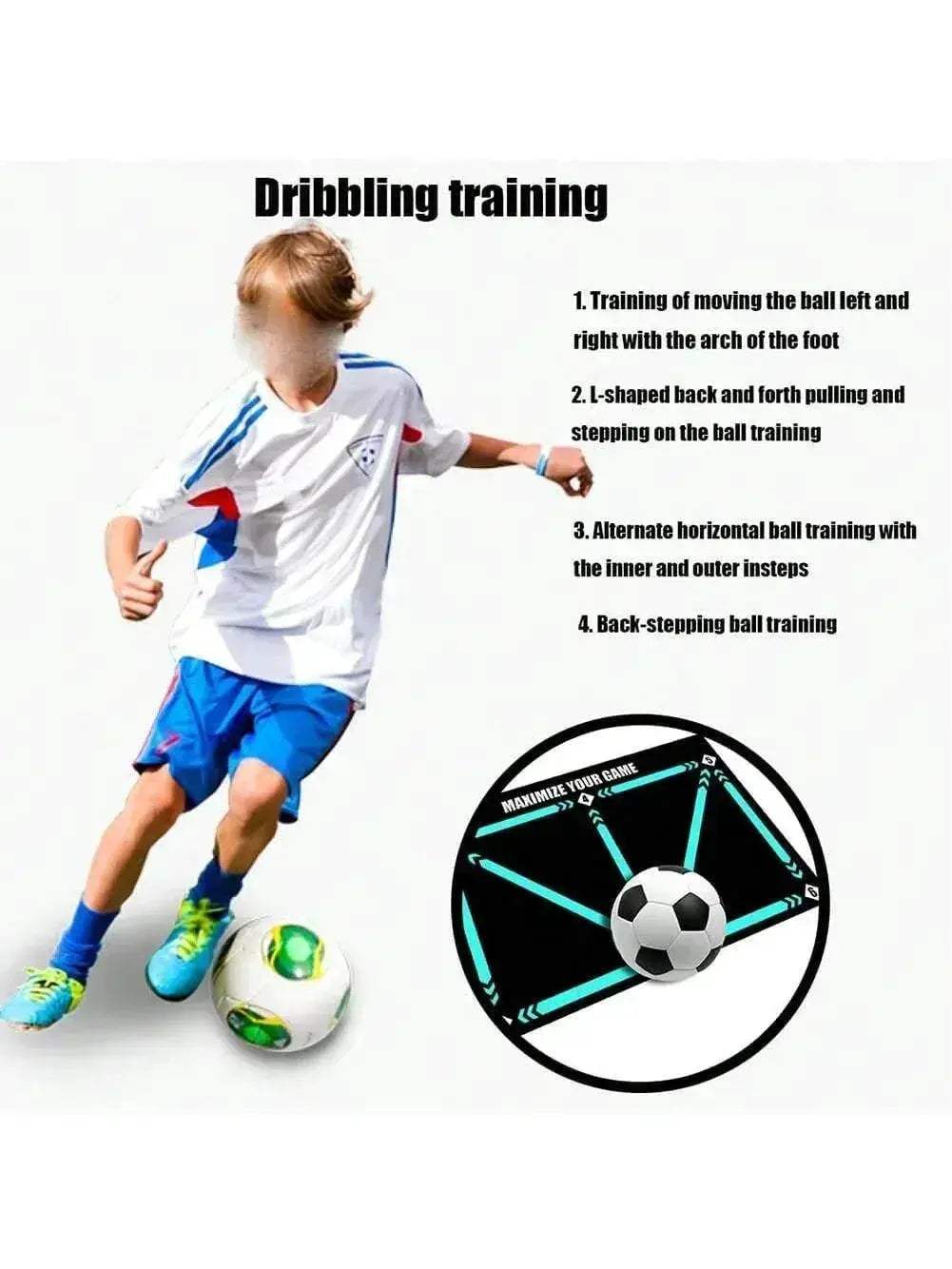 Soccer Ball Control Training Mat With Stable Silent Rubber Base - Image 4
