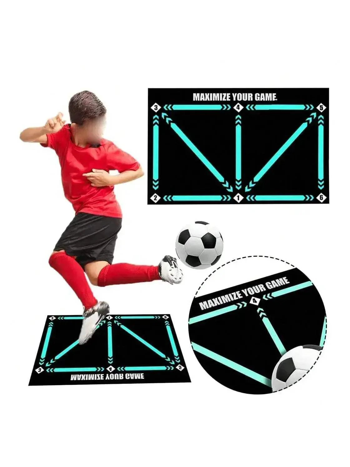 Soccer Ball Control Training Mat With Stable Silent Rubber Base - Image 5