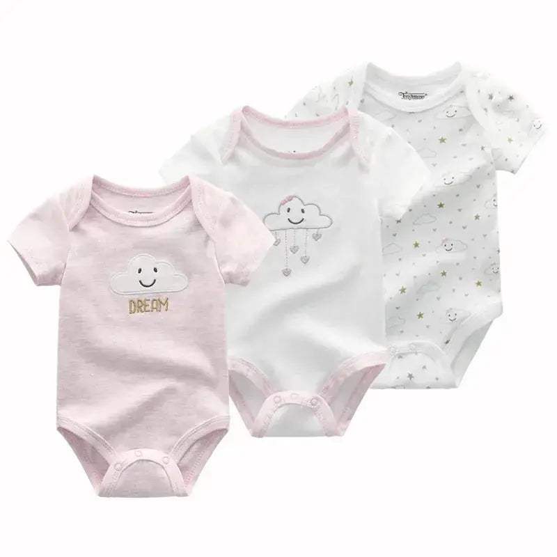 Soft Baby Bodysuits 100 Percent Cotton Cartoon Prints 3 Pack Unisex Short Sleeve Onesies For Newborns - Image 11