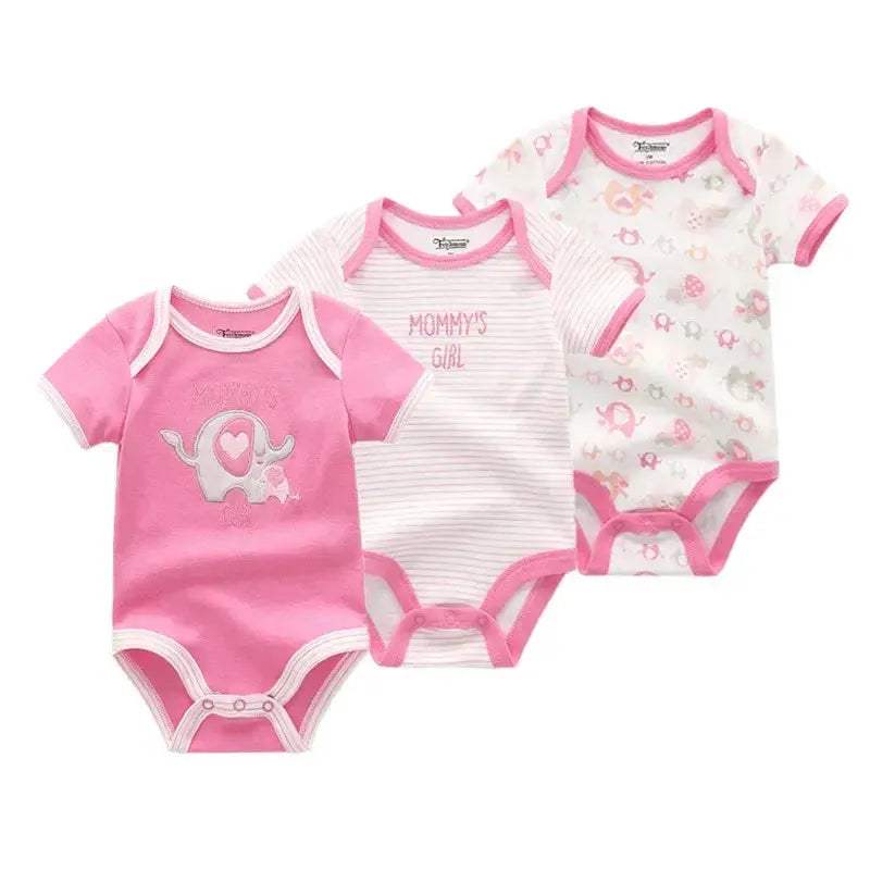 Soft Baby Bodysuits 100 Percent Cotton Cartoon Prints 3 Pack Unisex Short Sleeve Onesies For Newborns - Image 12