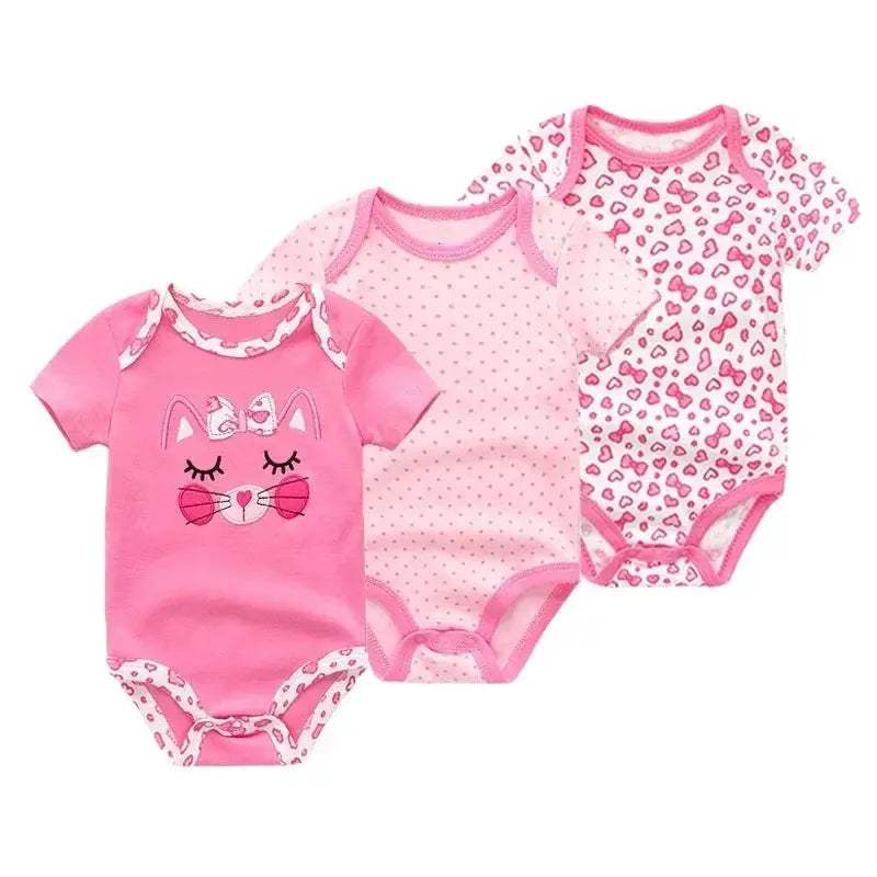 Soft Baby Bodysuits 100 Percent Cotton Cartoon Prints 3 Pack Unisex Short Sleeve Onesies For Newborns - Image 20
