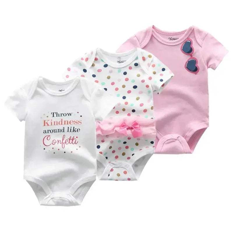 Soft Baby Bodysuits 100 Percent Cotton Cartoon Prints 3 Pack Unisex Short Sleeve Onesies For Newborns - Image 8