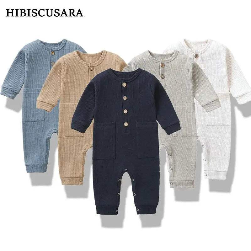 Soft Cotton Baby Romper Jumpsuit With Pockets Unisex