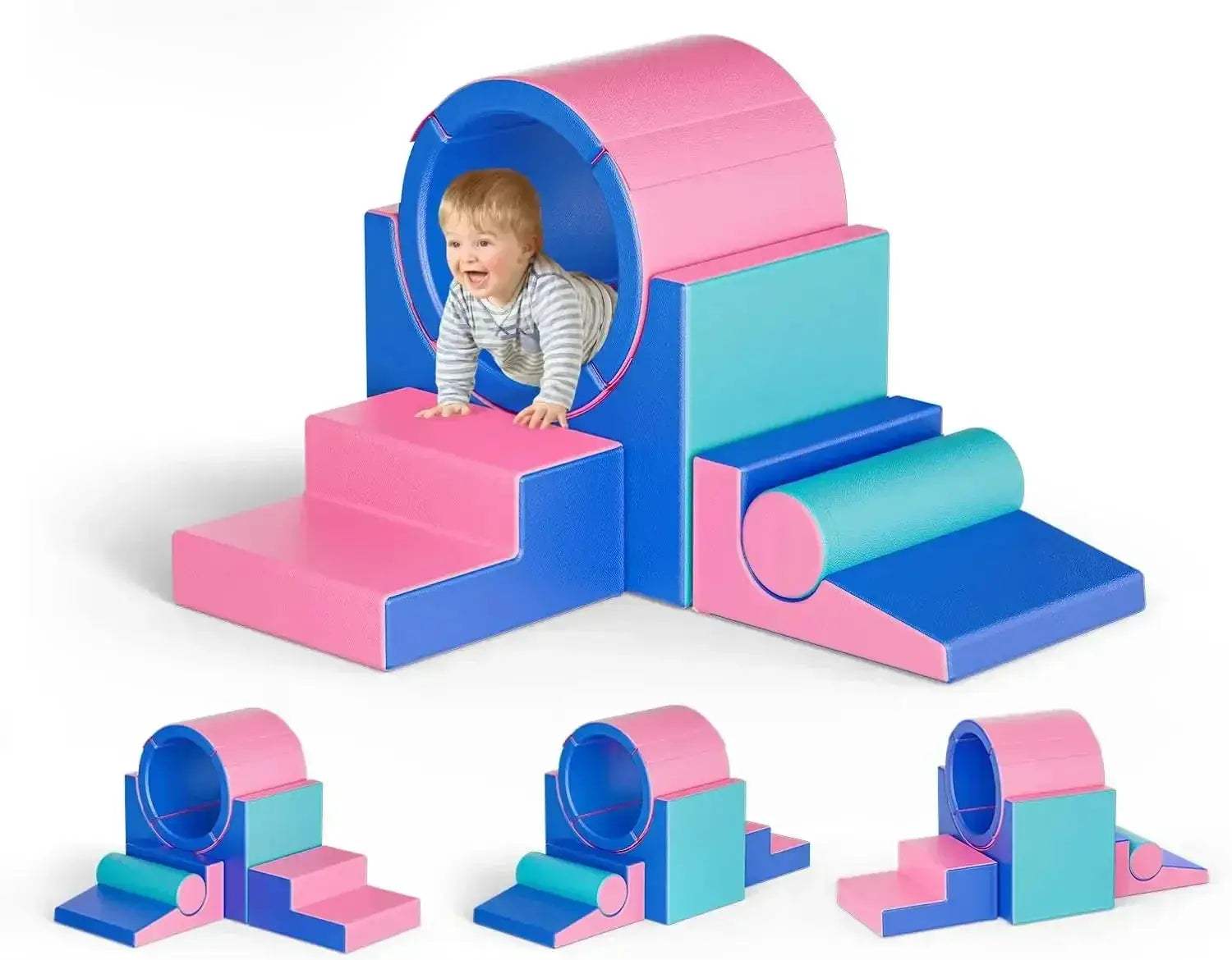 Soft Foam Climbing Blocks For Toddlers Five Piece Play Set