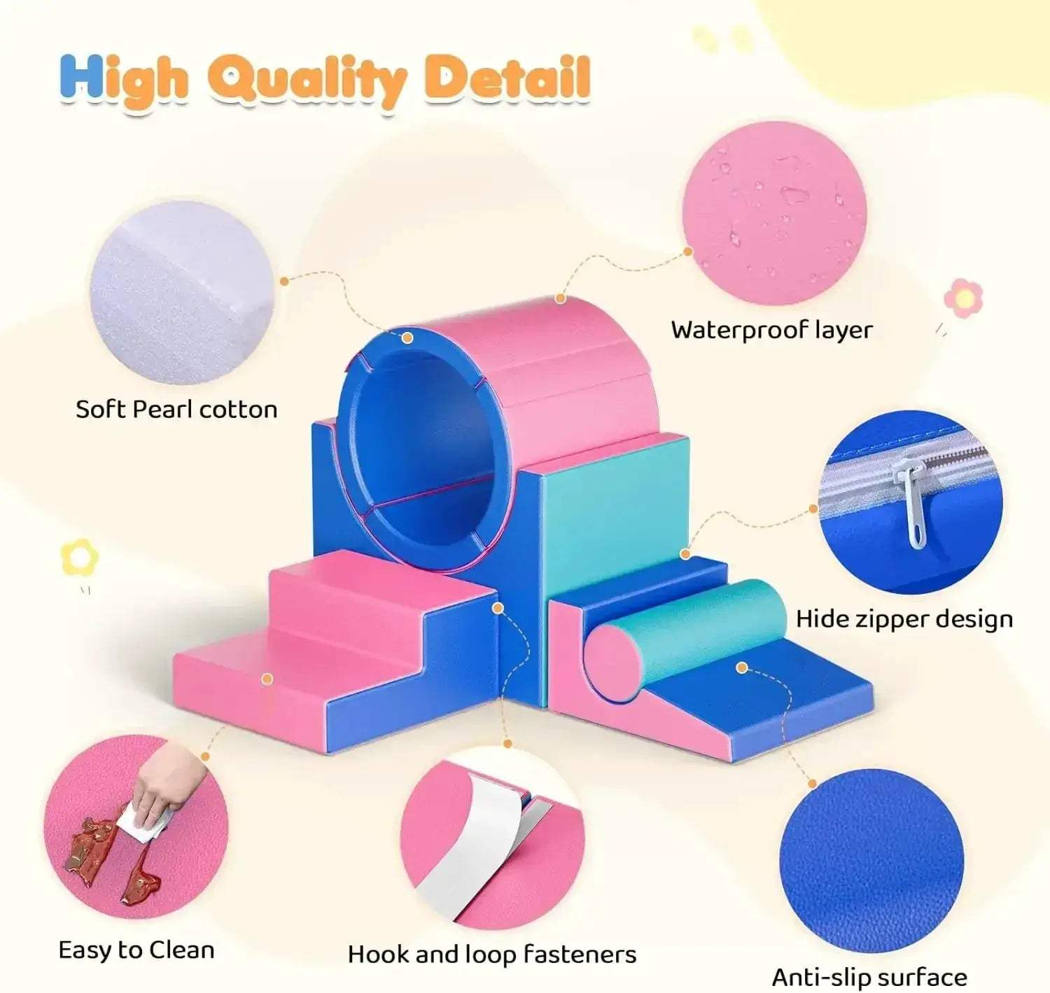 Soft Foam Climbing Blocks For Toddlers Five Piece Play Set - Image 6