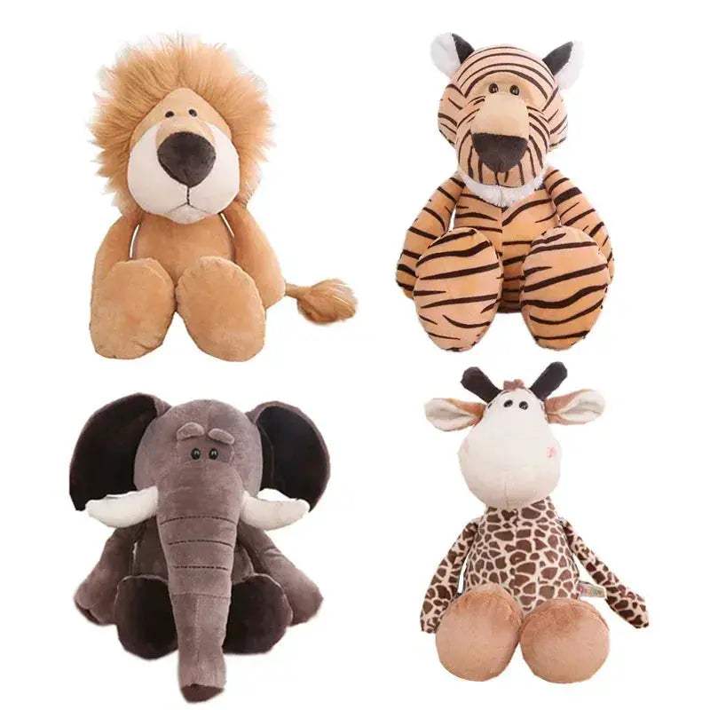 Soft Jungle Animal Plush Toys Set Stuffed Animals For Kids