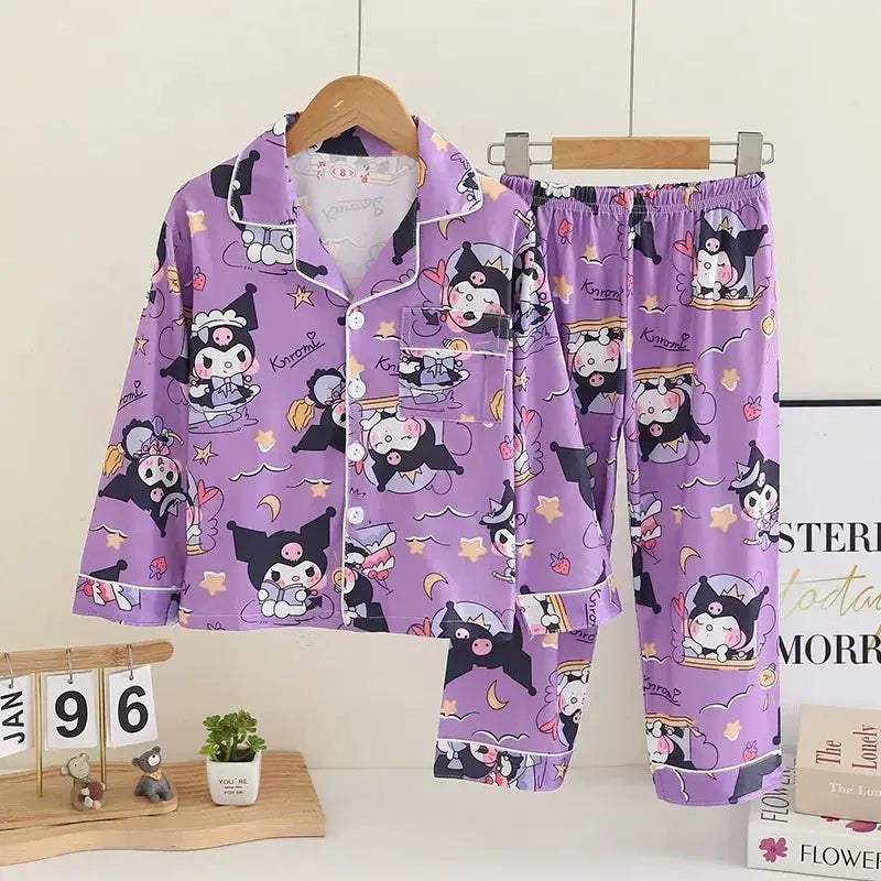 Soft Kids Pajama Set Cartoon Print Two Piece For Unisex Children Spring And Autumn - Image 2
