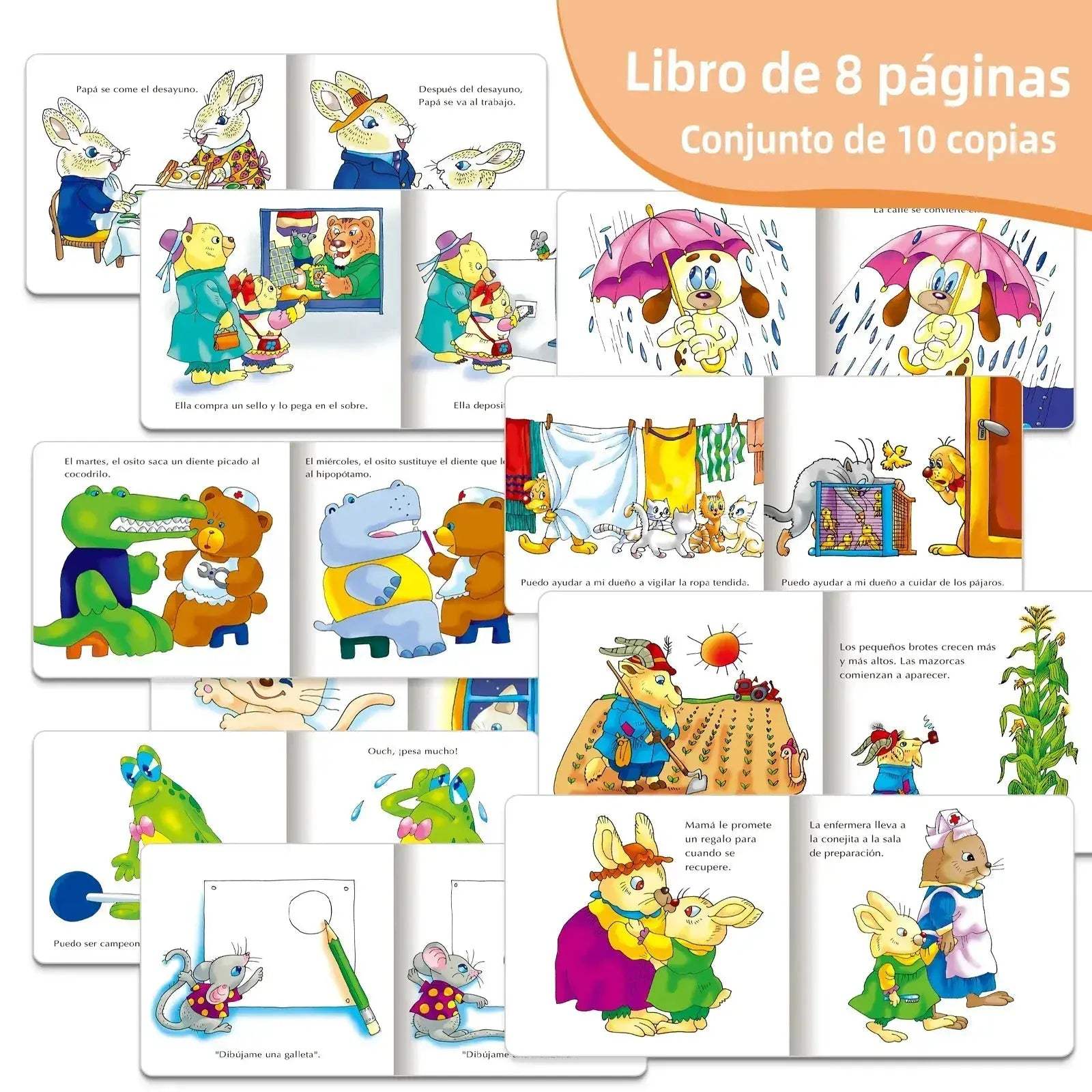 Spanish Bedtime Stories For Kids Set With Cute Animal Puzzles - Image 2