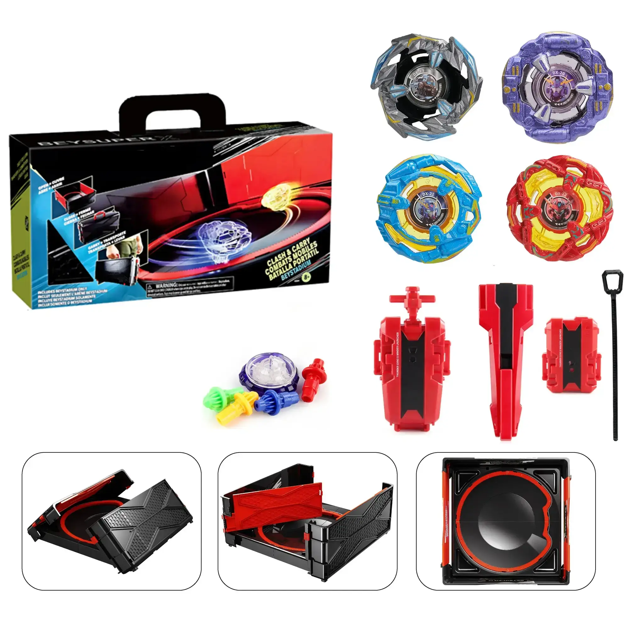 Spinning Tops Gyro Combat Set With Six Beys And Launchers - Image 5
