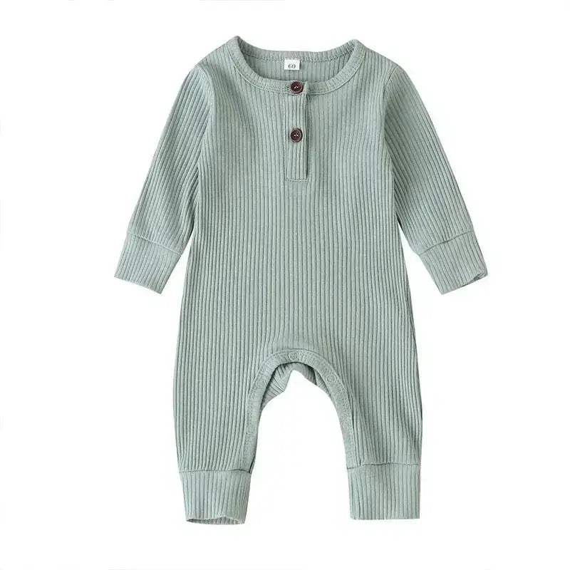 Spring Autumn Newborn Infant Baby Boys Girls Full Sleeve Rib Cotton Romper Playsuit Jumpsuit - Image 11