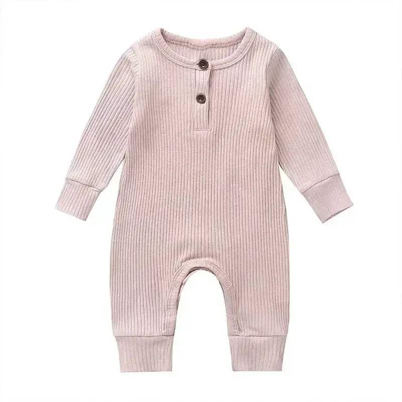 Spring Autumn Newborn Infant Baby Boys Girls Full Sleeve Rib Cotton Romper Playsuit Jumpsuit - Image 9