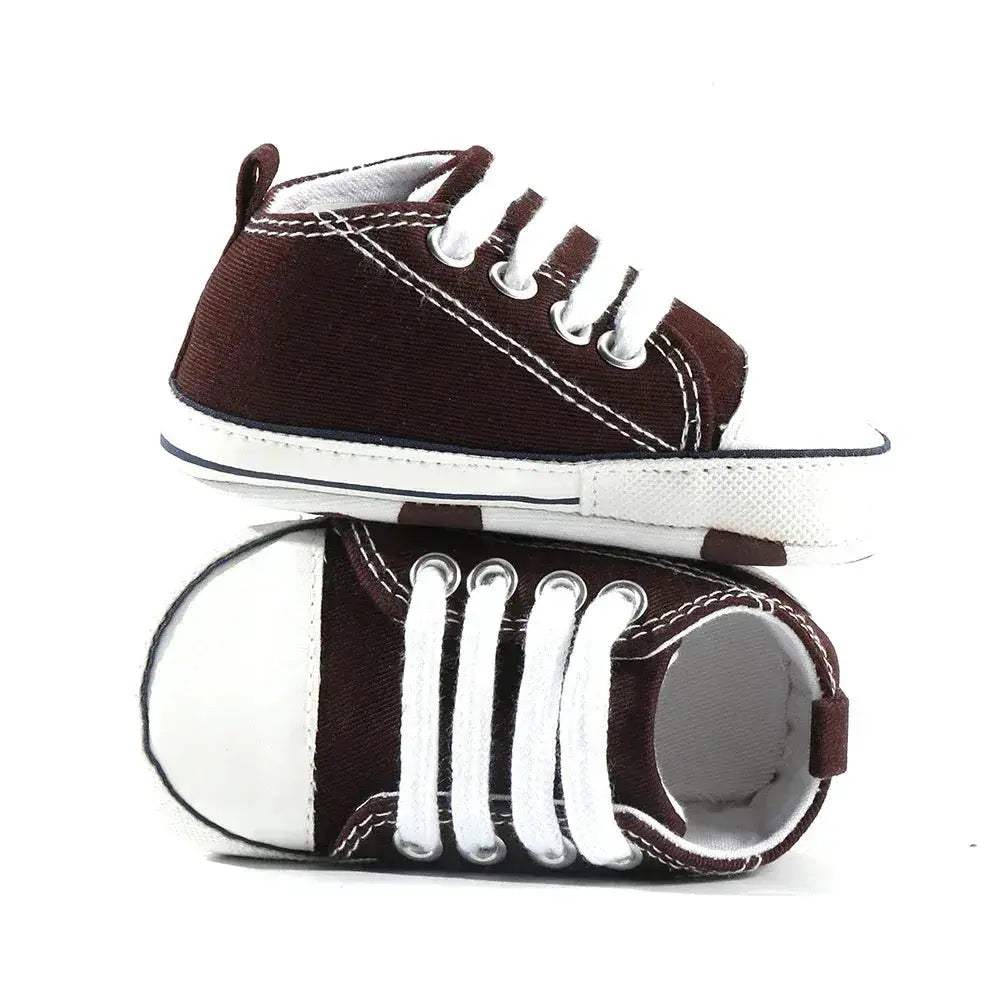 Star Print Canvas Baby Sneakers First Walkers Anti Slip Shoes - Image 7