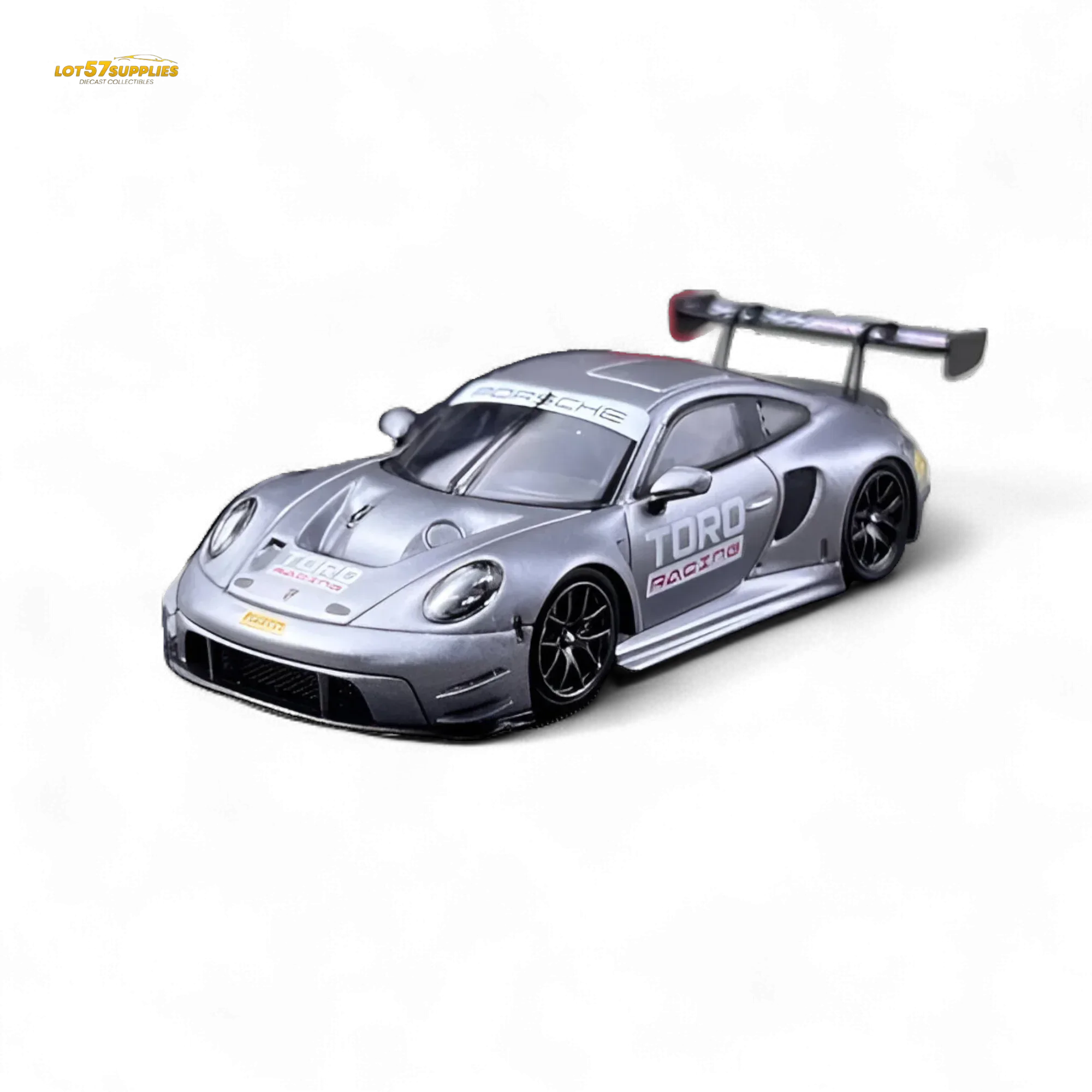 Star Race Porsche 911 GT3 Matte Silver 1:64 - Image 4
