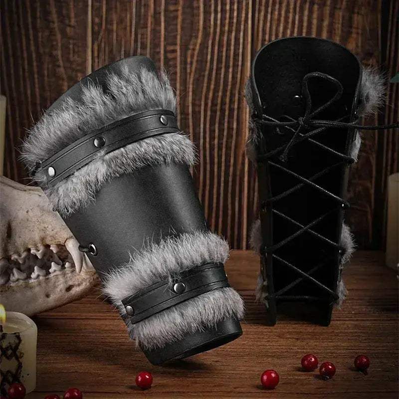 Steampunk Arm Gauntlets PU Leather Bracers For Cosplay - Image 5