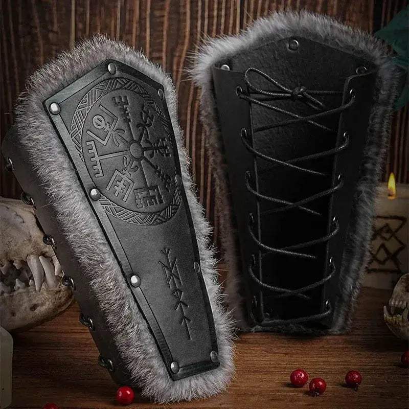 Steampunk Arm Gauntlets PU Leather Bracers For Cosplay - Image 7