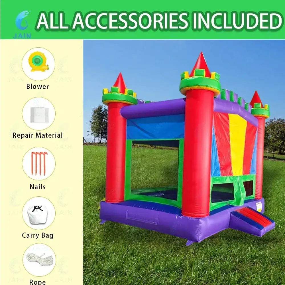 Inflatable Rainbow Bouncy Castle Bounce House With Powerful Blower - Image 6