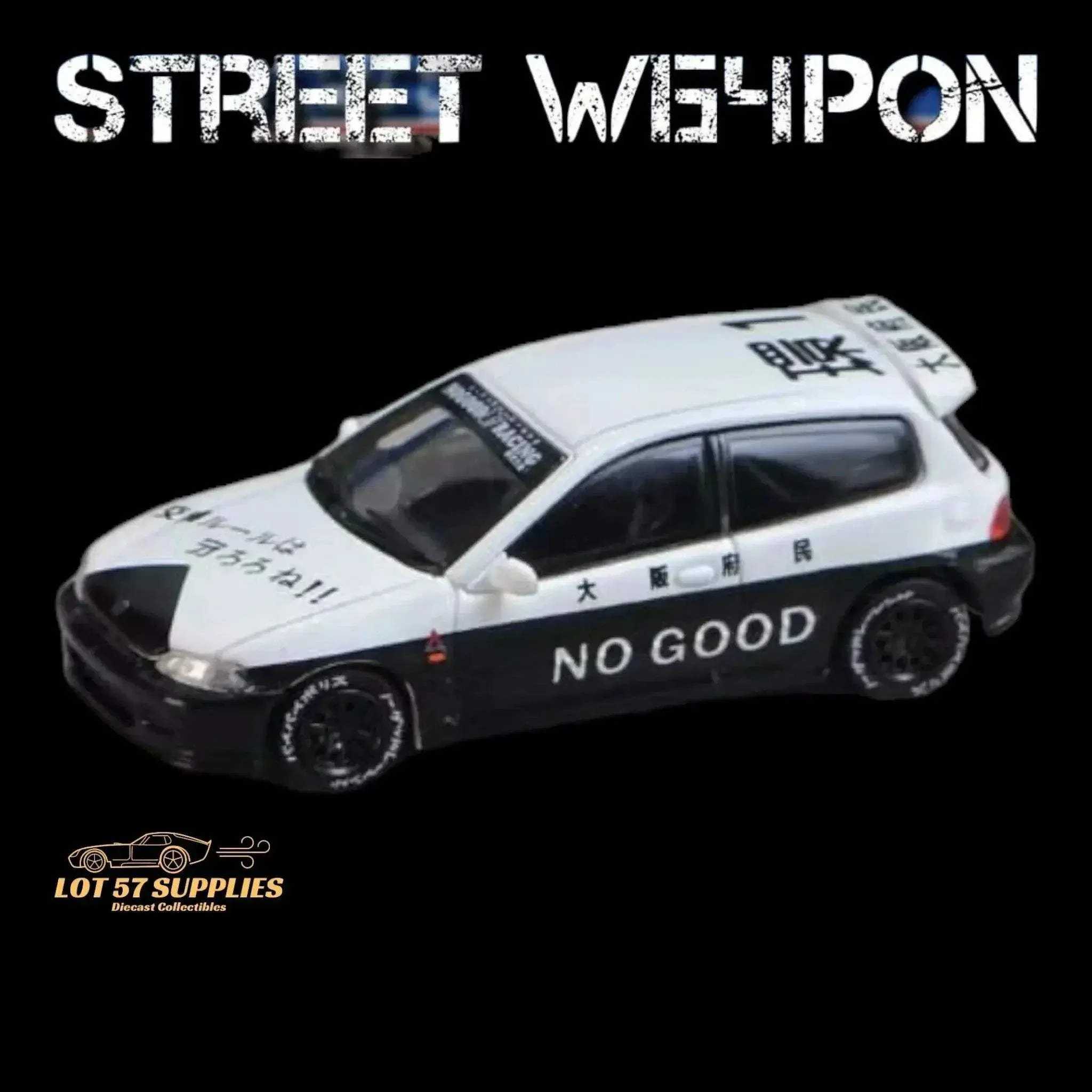 Street Weapon Honda Civic EG6 Police Livery 1:64 - Image 3