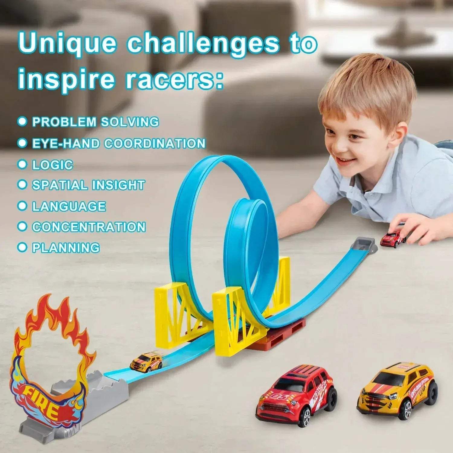 Stunt Racing Track Toy Kit For Kids DIY Education Fun - Image 4