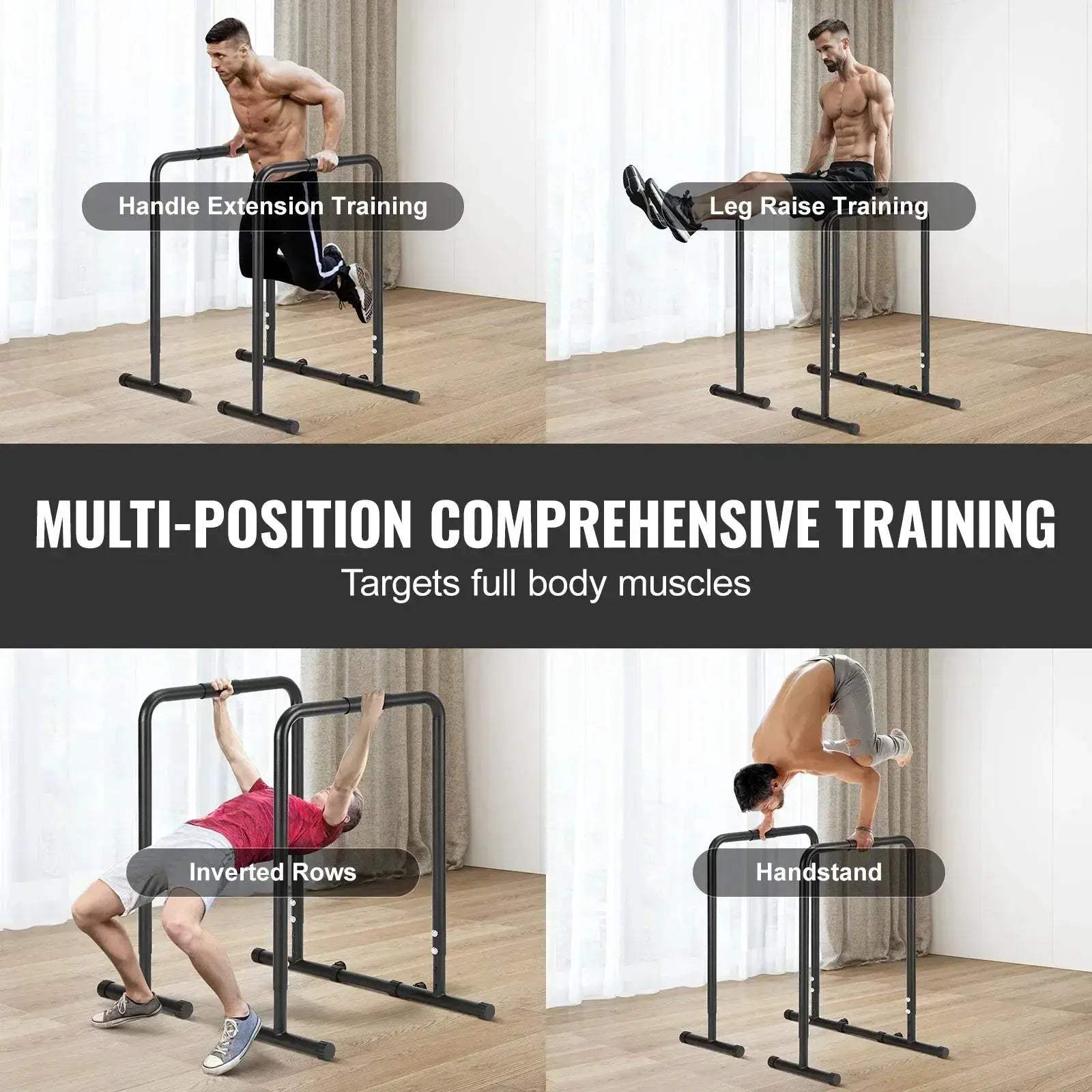 SucceBuy Dip Bar Stand Heavy Duty 440 Lb Adjustable Height - Image 6